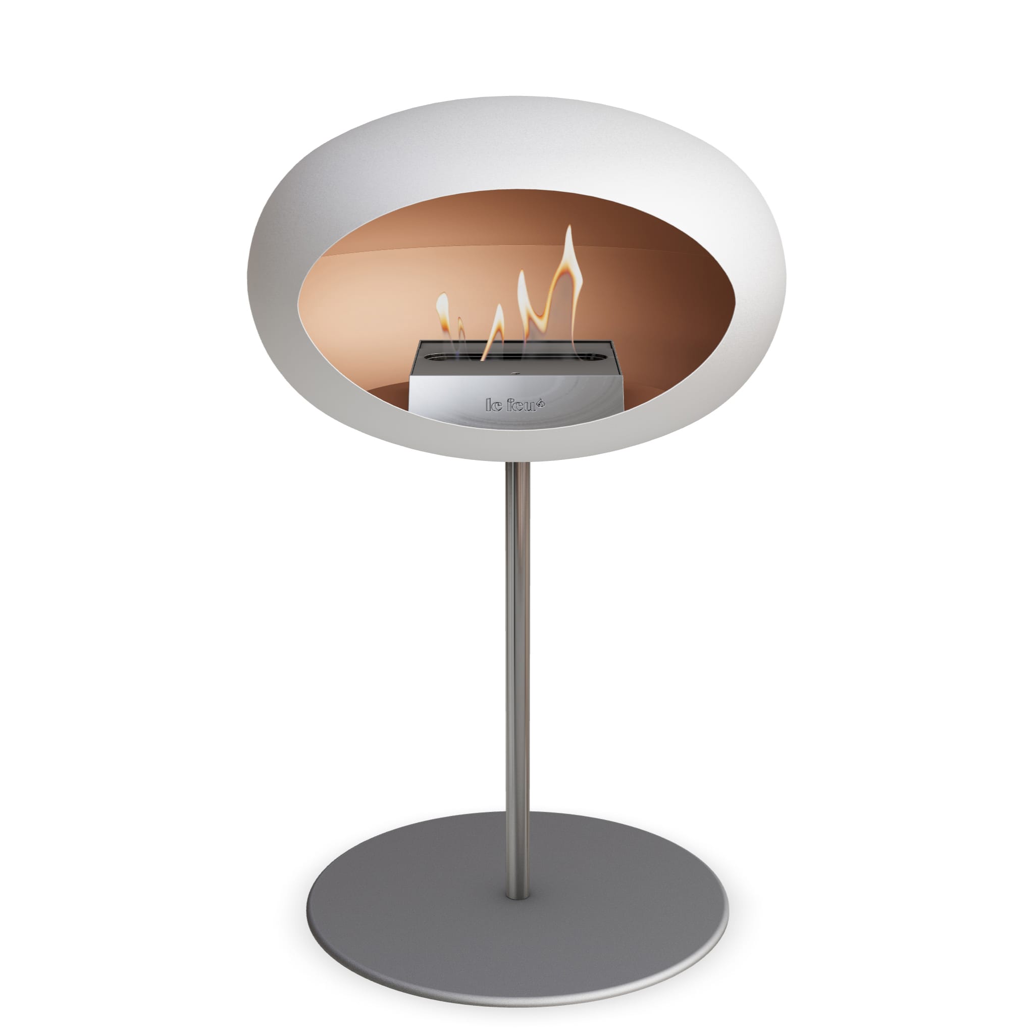 Le Feu Steel Low Dome - White