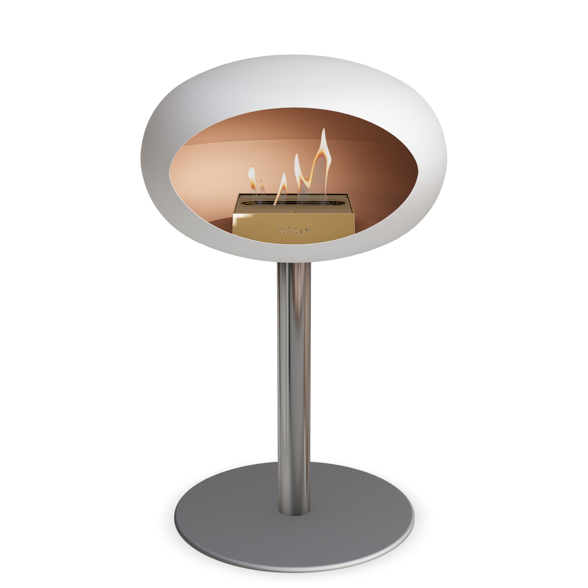 Le Feu Steel Low Dome - White