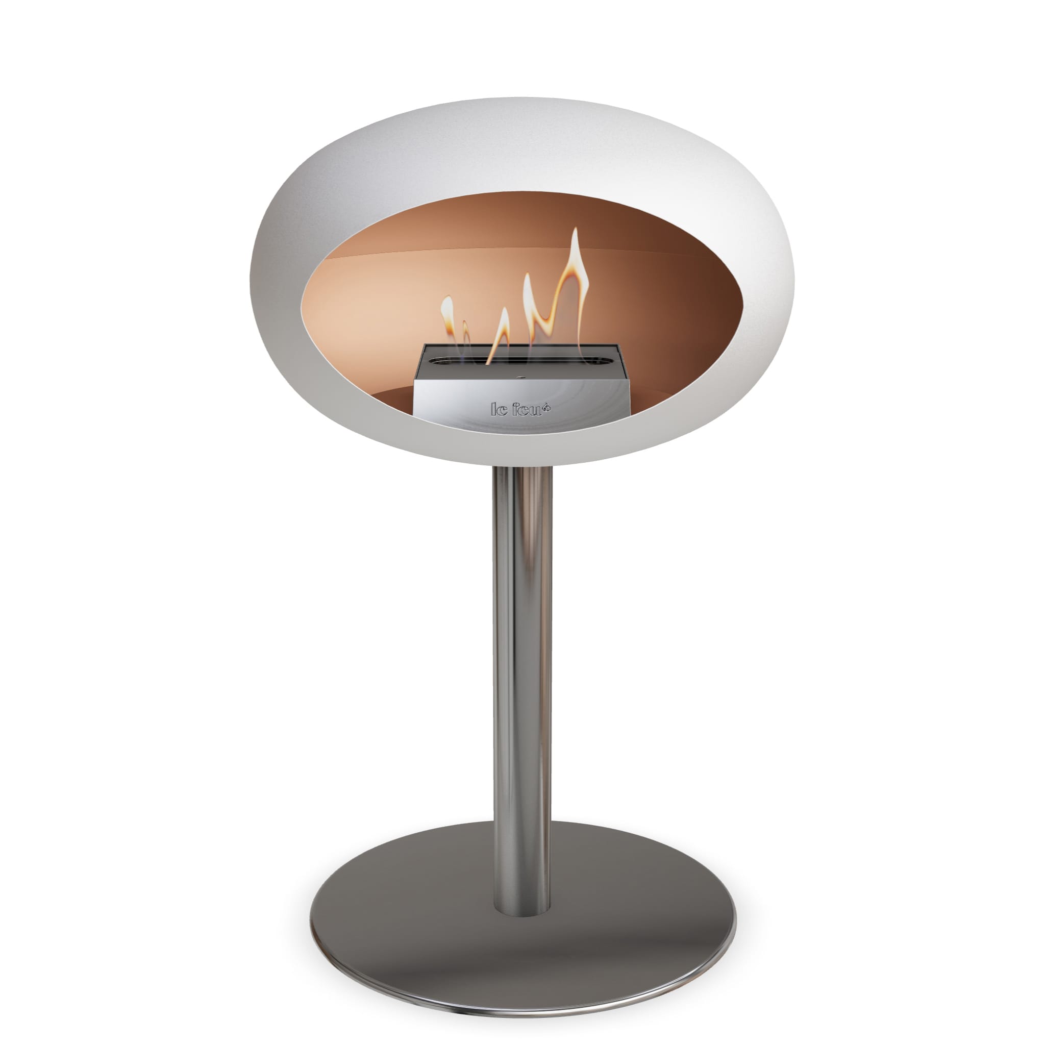 Le Feu Steel Low Dome - White