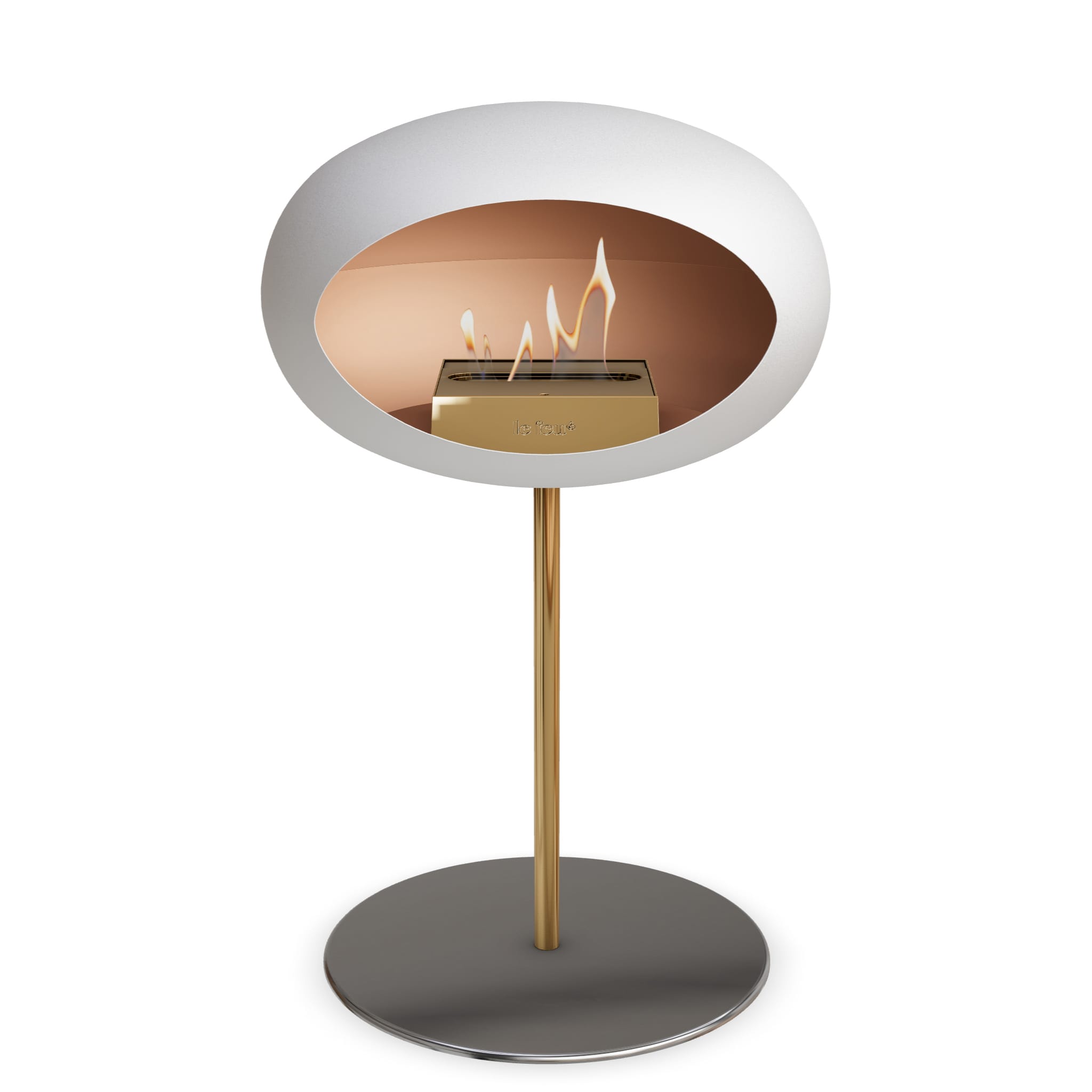 Le Feu Steel Low Dome - White
