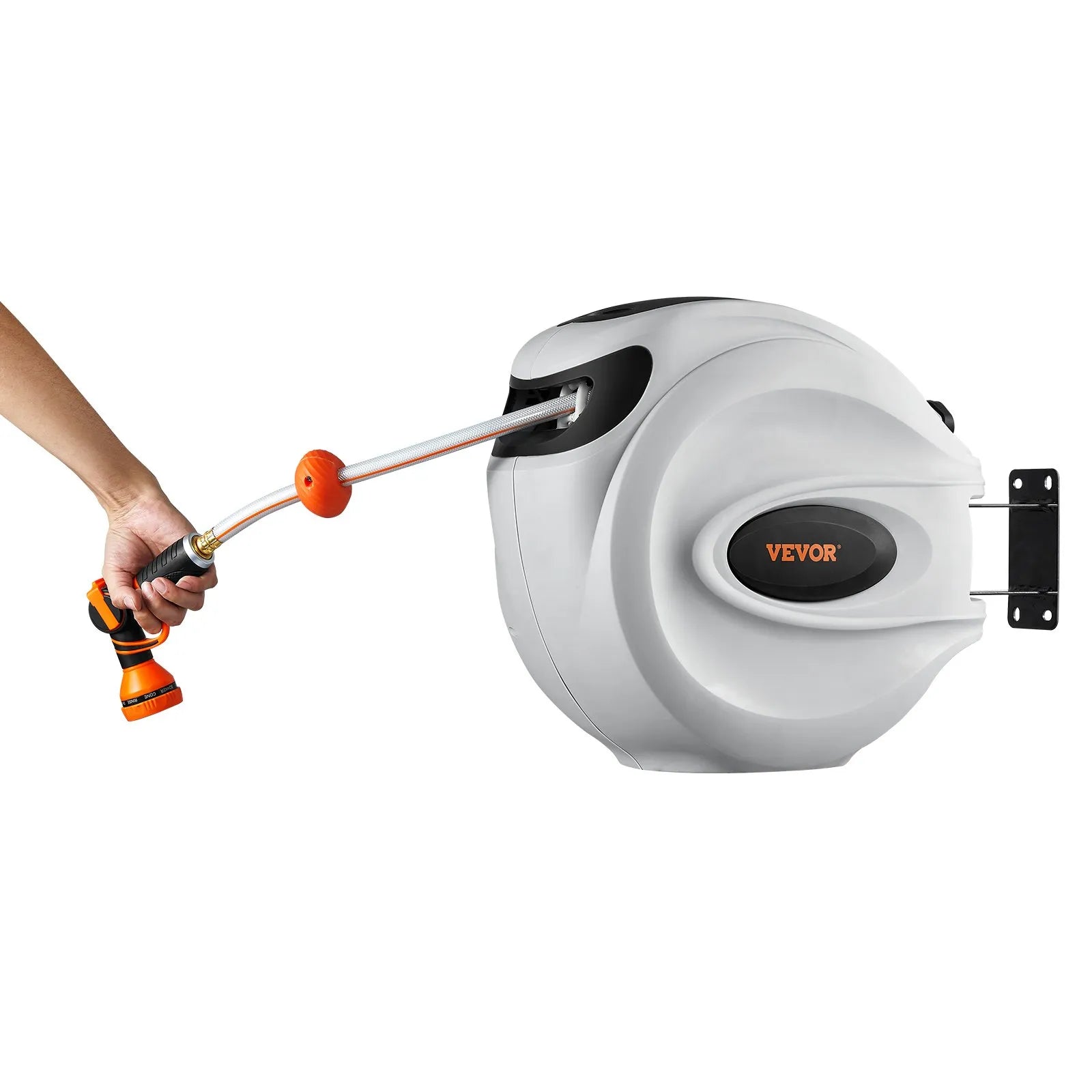 VEVOR Retractable Hose Reel Water Hose Reel 130'x1/2" 180° Swivel Wall-Mounted
