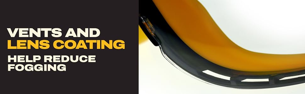 Vents and lens coating help reduce fogging